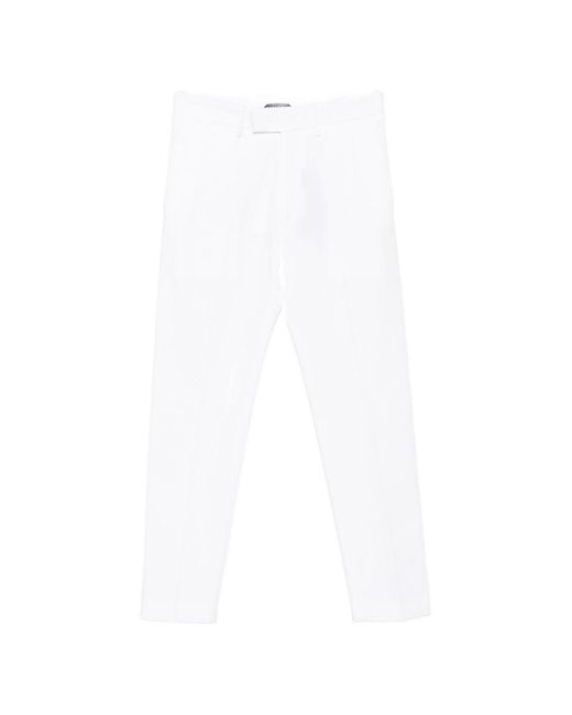 Tom Ford White Stretch Cotton Chino Trousers With Logo Patch On The Back for men