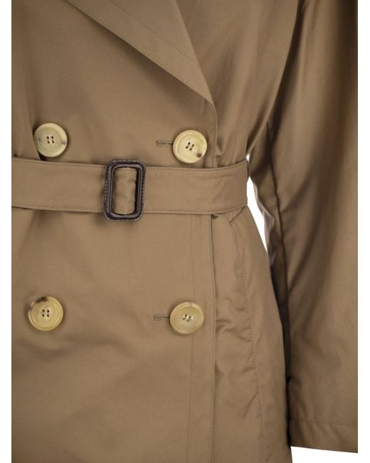 Max Mara Natural Vtrench Drip Proof Cotton Twill Over Trench Coat