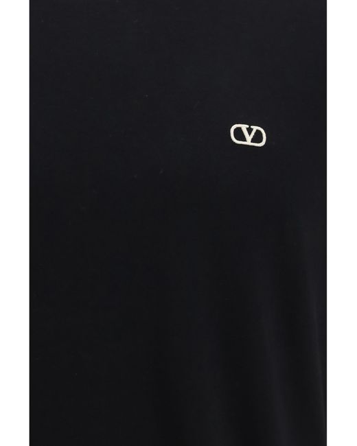 Valentino Black Cotton Vlogo T-Shirt T-Shirts for men