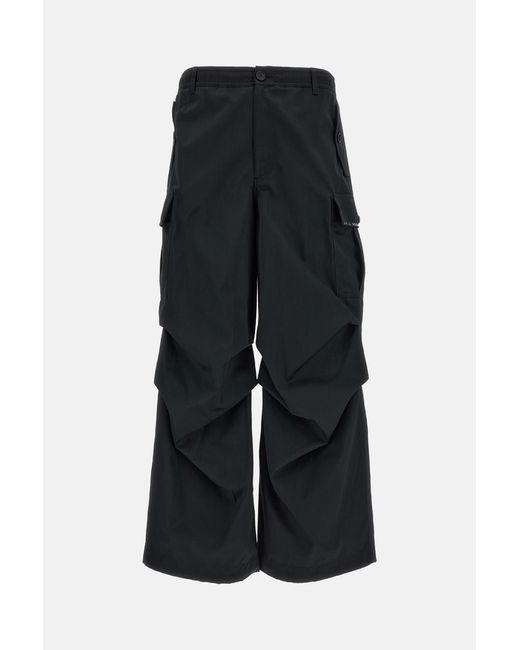 Marni Black Cargo Taffeta Trousers for men