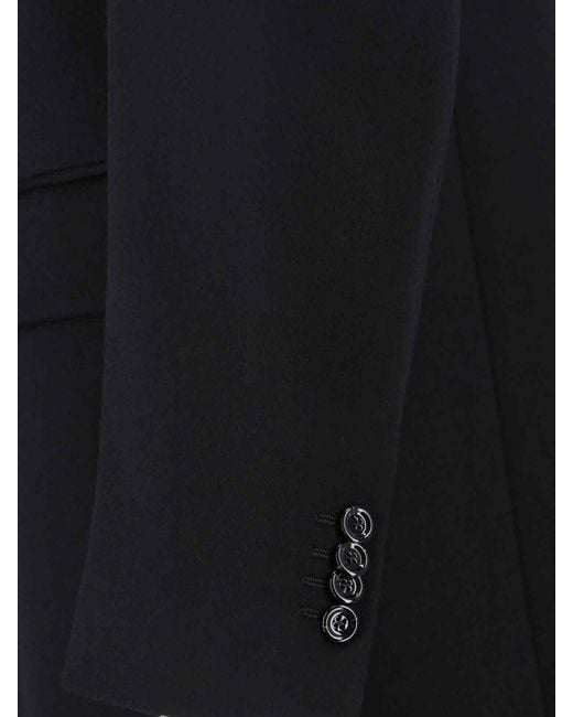 Lardini Black Double-Breasted Virgin Wool Coat for men