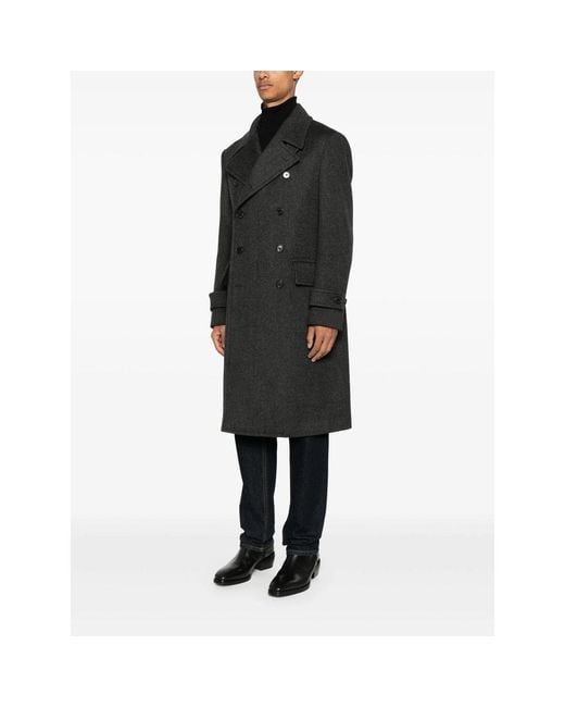 Caruso Black Coat for men