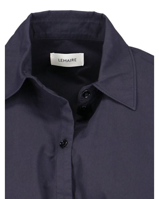 Lemaire Blue Shirt With Asymmetrical Closure