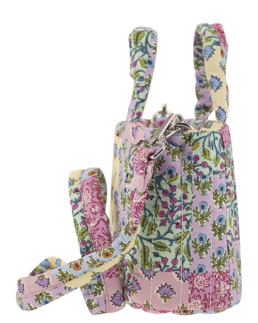 Mc2 Saint Barth Multicolor Soft Tote Mini Quilted Bag With Flowers