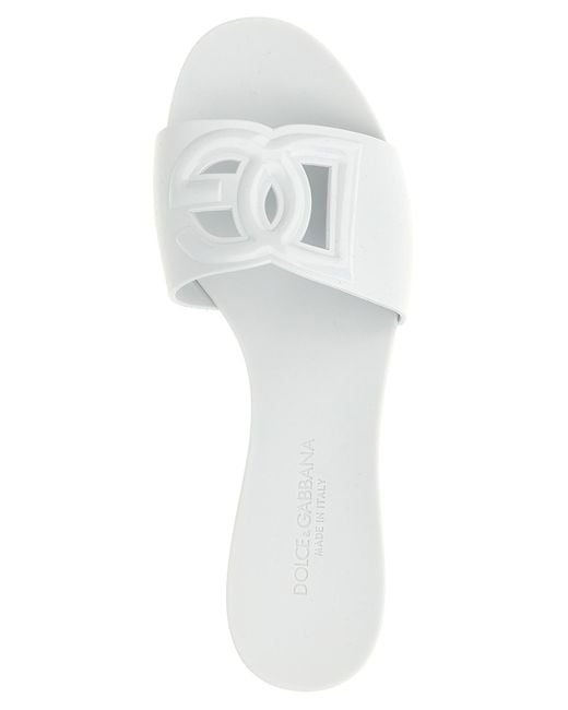 Dolce & Gabbana White Plastic Slides Shoe