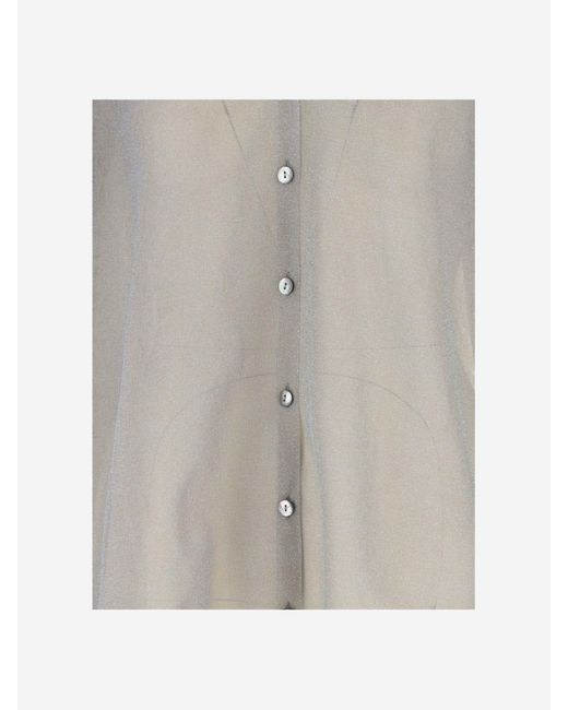 Giorgio Armani Gray Iridescent Sheer Shirt