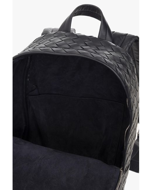 Bottega Veneta Black Leather Backpack for men