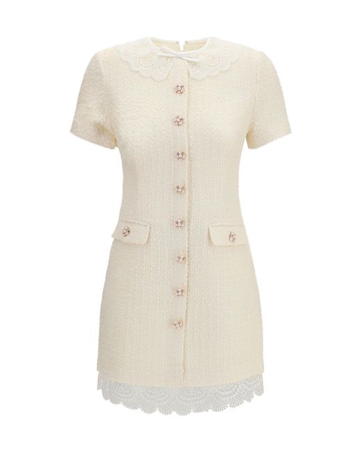 Self-Portrait Natural Dress Tailored Mini Polyester