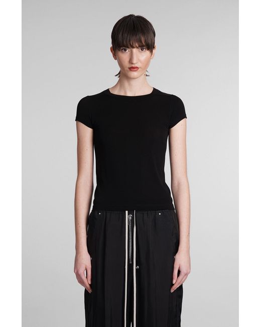 Rick Owens Cropped Level T T-shirt In Black Polyamide Polyester