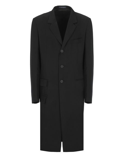 Yohji Yamamoto Black Cellulose Coat for men