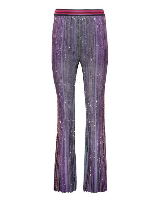 Missoni Purple Lurex Details Knit Trousers