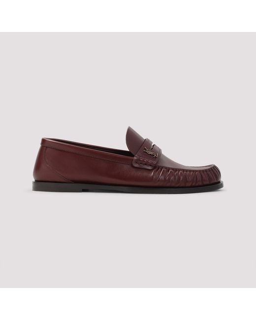 Saint Laurent Red Leather Loafers