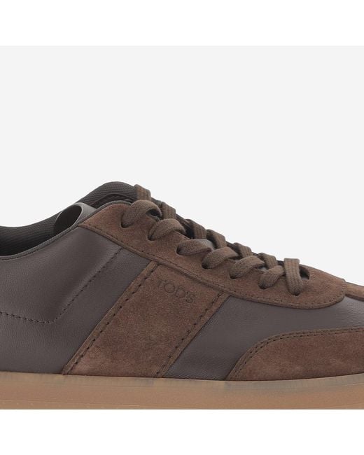 Tod's Brown Leather Sneakers And Suede Trainers for men