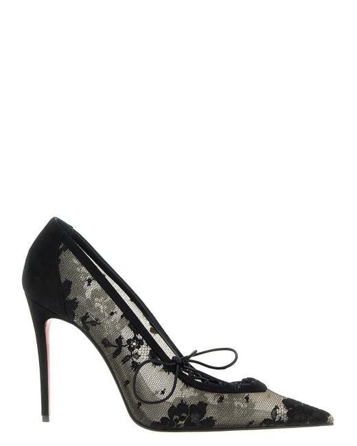 Christian Louboutin Black Km Lace Pumps