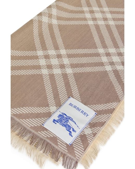 Burberry Brown Scarf Wool-Silk