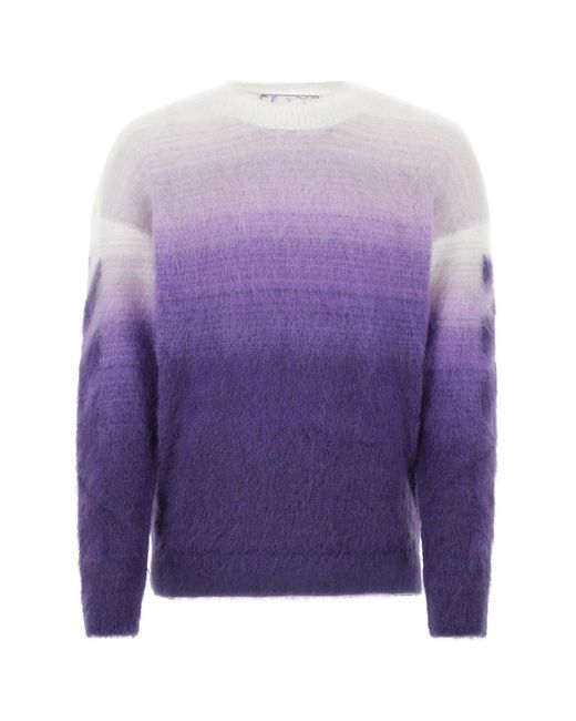 Off-White c/o Virgil Abloh Purple Multicolor Mohair Blend Sweater for men