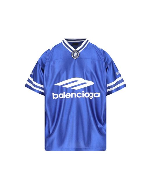 Balenciaga Blue T-Shirts And Polos Polyester for men