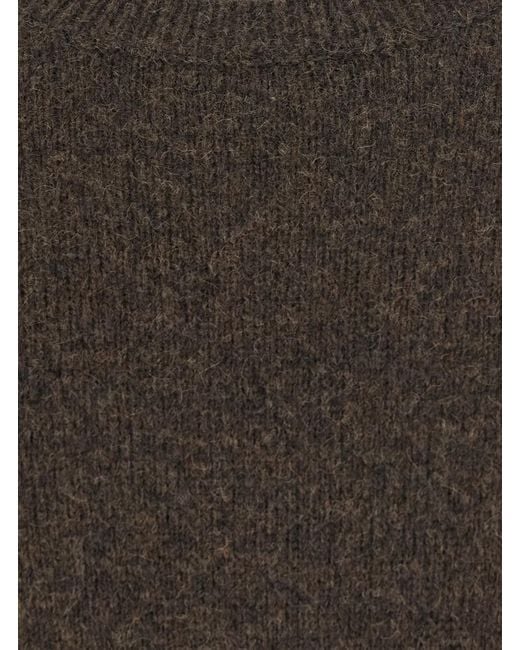 Roberto Collina Gray Crew Neck Sweater Virgin Wool Tops for men