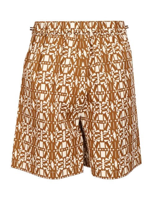 Max Mara Natural Printed Poplin Shorts