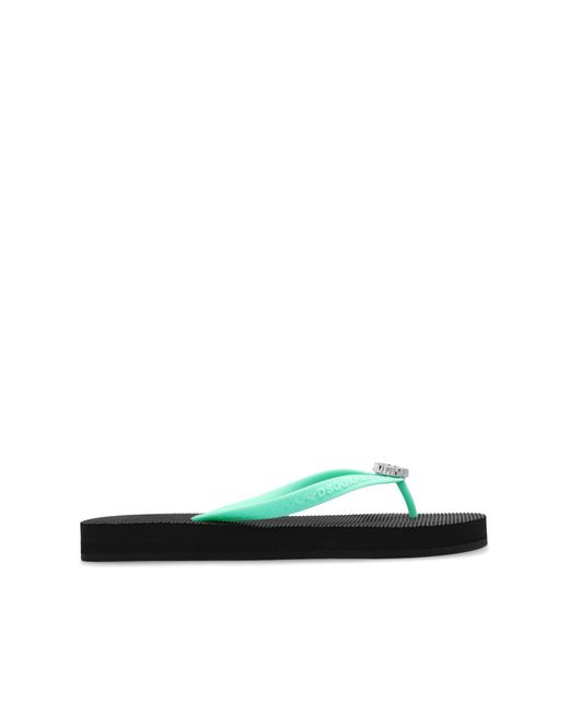 DSquared² Green Flip-Flops With Logo