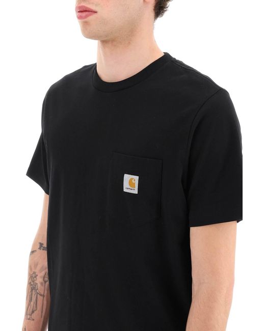 Carhartt Black 'Pocket' T-Shirt Featuring Logo Label for men