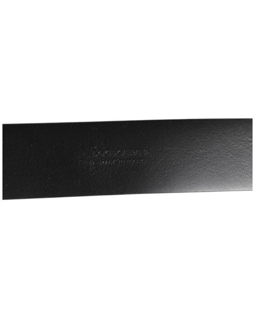 Dolce & Gabbana Black Leather Belt Metal Buckle for men