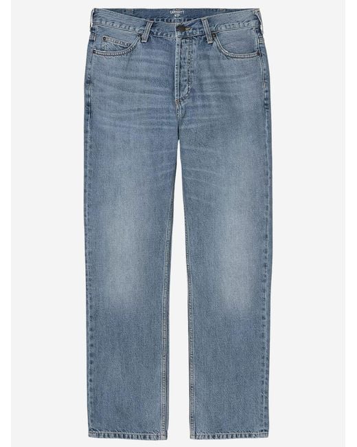 Carhartt Blue Jeans Marlow Edgewood Cotton Trousers for men