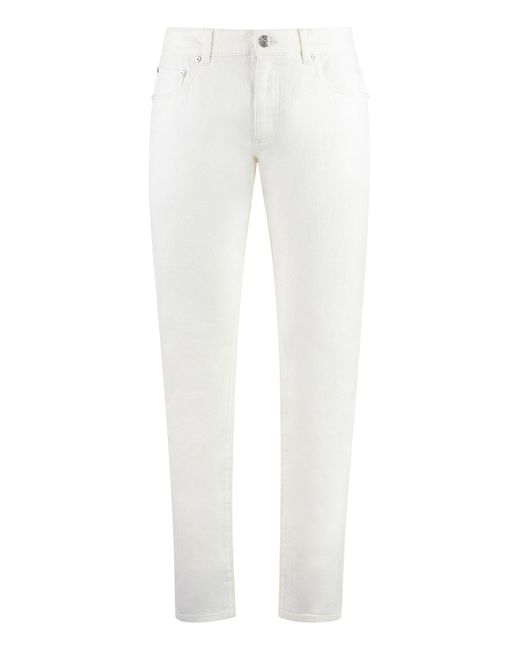 Etro White 5-pocket Straight-leg Jeans for men