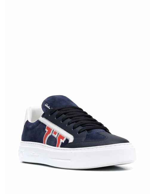 Ferragamo Blue Borg 5 Low-Top Shoes for men