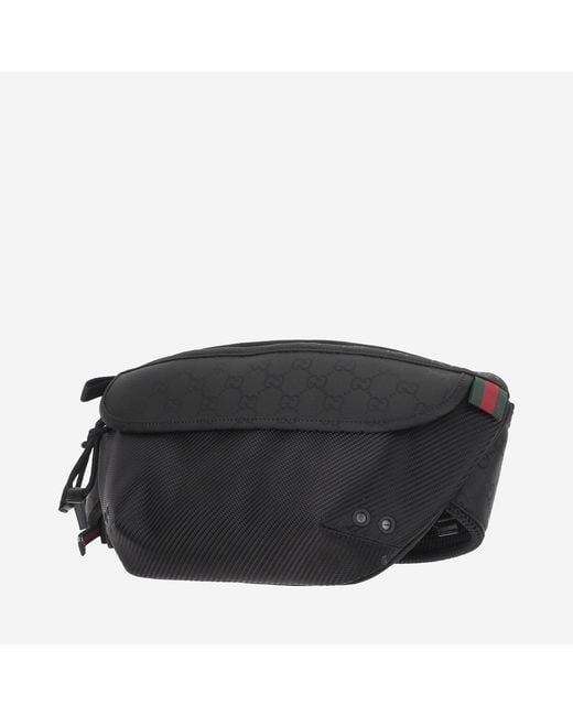 Gucci Black Gg Baby Carrier Polyamide Belt Bags for men