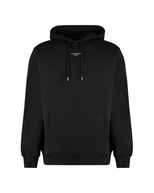 Drole de Monsieur Black Hooded Sweatshirt Slogan A Poche Classique Cotton Jumpers for men