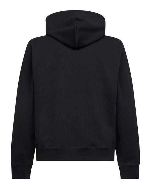 Burberry Blue Cotton Ekd Hoodie for men