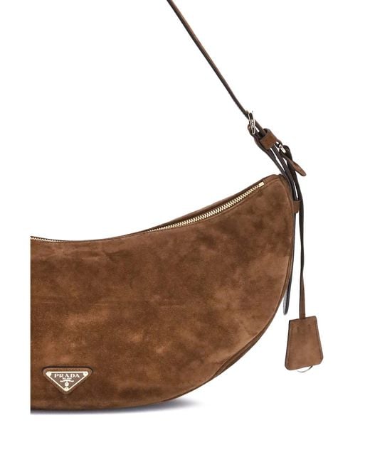 Prada Brown Demi-Lune Shoulder Bag