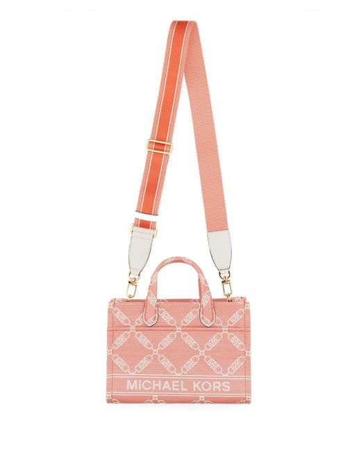 Michael Kors Pink Small Gigi Monogram Jacquard Tote Bag