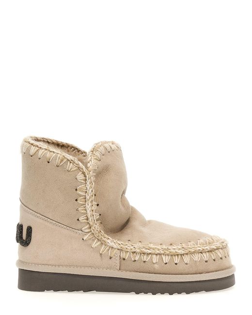 Mou Natural Eskimo 18 Glitter Logo Ankle Boots