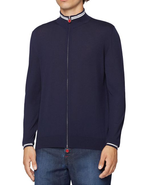 Kiton Blue Blouson Wool for men