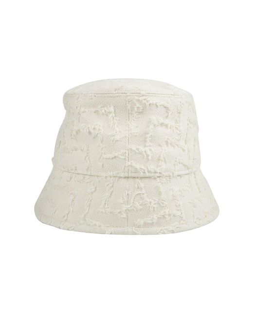 Lanvin White Herringbone Motif Bucket Hat for men