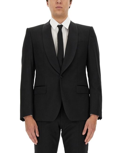 Dolce & Gabbana Black Tailored Jacket Virgin Wool for men