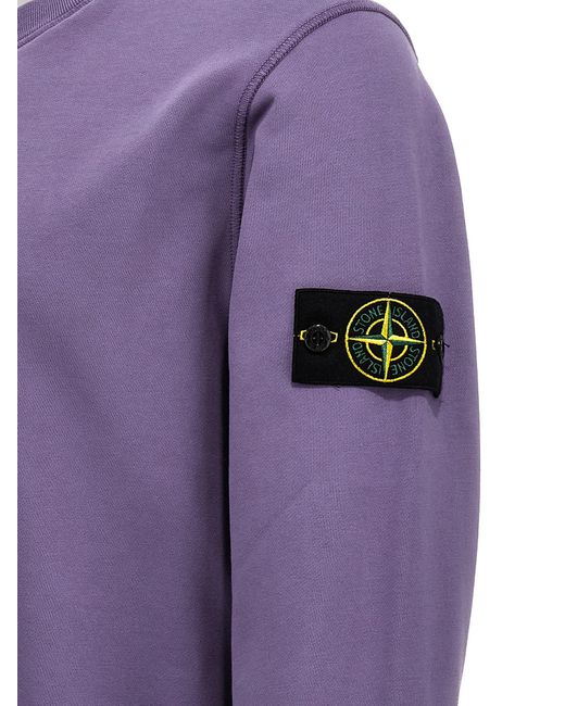 Stone Island Purple Logo Badge Sweatshirt for men