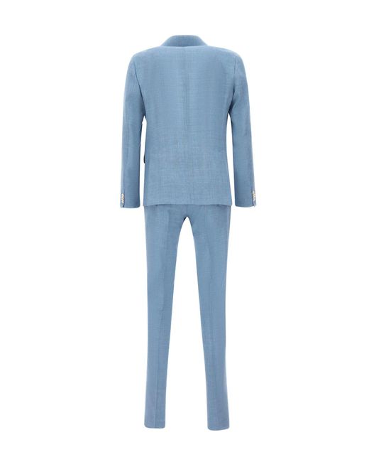Brian Dales Blue Linen And Wool Two-Piece Suit for men