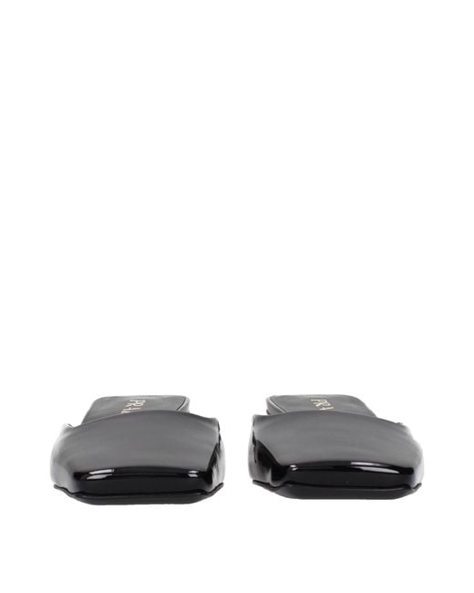 Prada Black Leather Flat Sandals