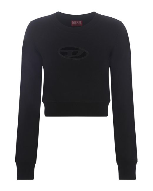 DIESEL Black Sweatshirt F-slimmy-od In Fleece Cotton