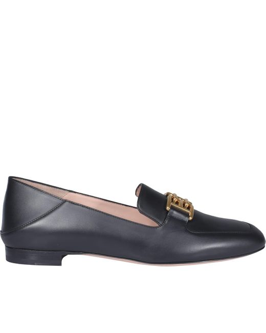 Bally Leather Ellah Loafers Logo in Black - Lyst