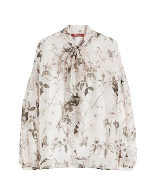 Max Mara Natural Blouse Maxmara Studio Silk; Top: Nylon Blouses