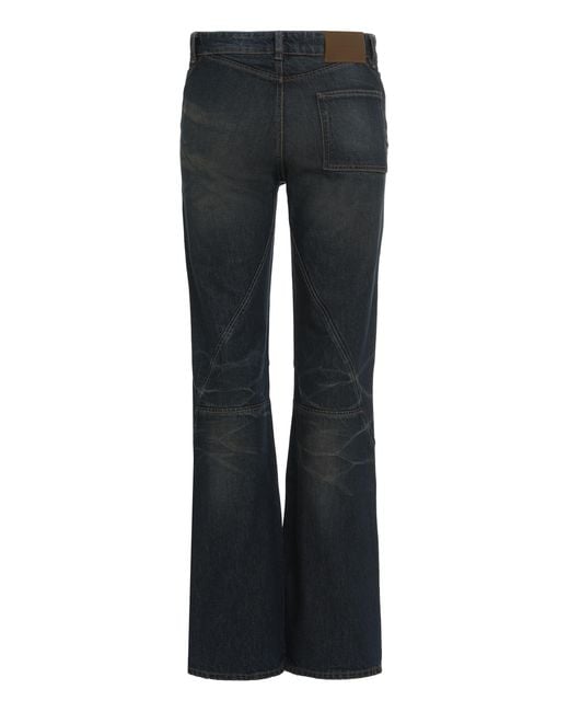 Our Legacy Black Flared Jeans With Moto Cut Cotton