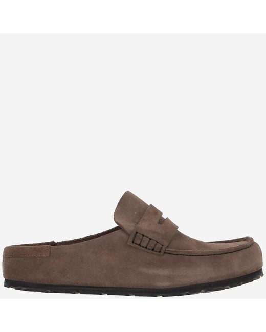 Birkenstock Brown Loafers Naples Wrapped Suede Leather