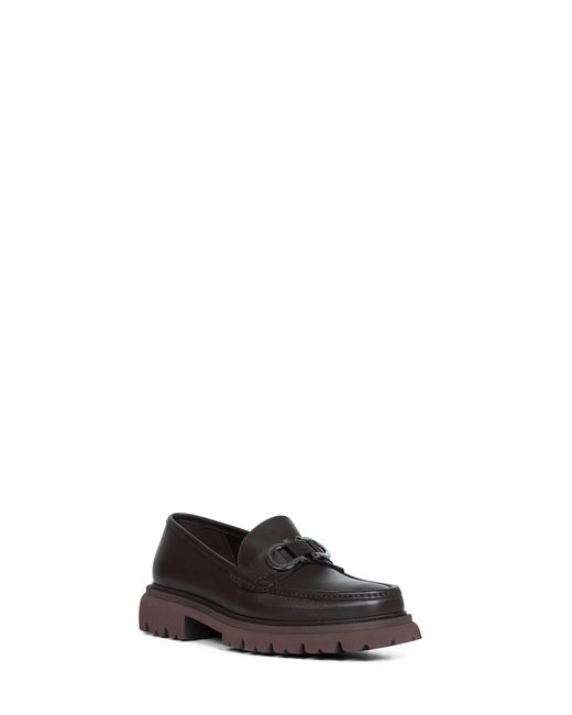 Ferragamo White Dark Cocoon Loafers With Gancini Ornament for men