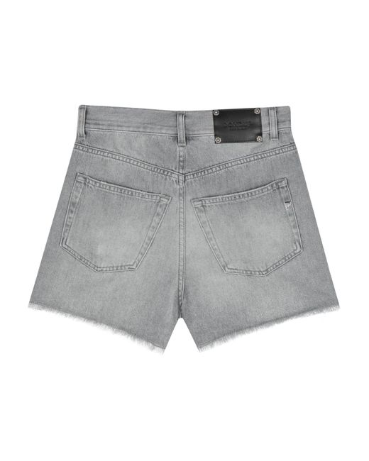 Dondup Gray Light Cotton Denim Shorts