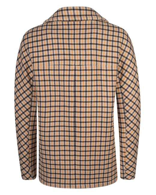 Lanvin Brown Double-Breast Check Jacket for men