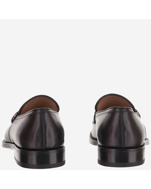 Ferragamo Black Leather Loafers Calf for men